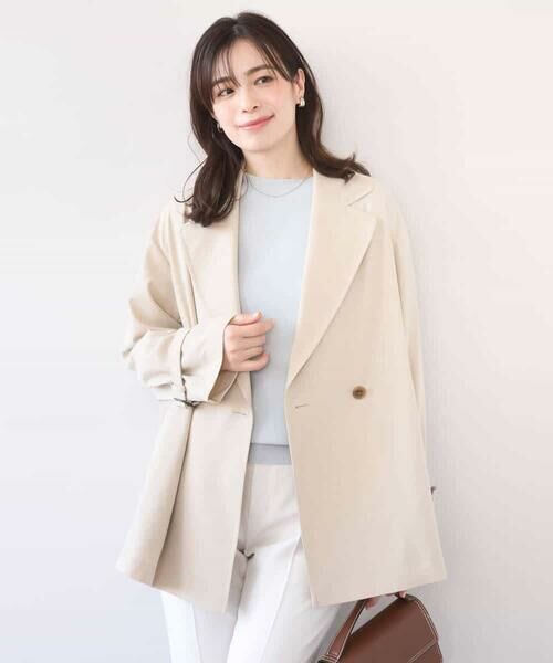 OFUON / オフオン トレンチコート | ショート丈ツイルトレンチコート/洗える/WEB限定サイズあり | 詳細10