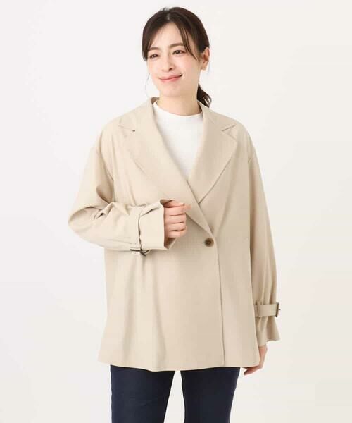 OFUON / オフオン トレンチコート | ショート丈ツイルトレンチコート/洗える/WEB限定サイズあり | 詳細14