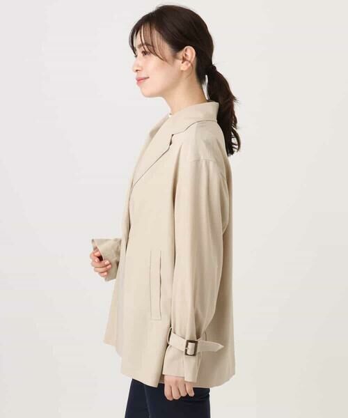 OFUON / オフオン トレンチコート | ショート丈ツイルトレンチコート/洗える/WEB限定サイズあり | 詳細15