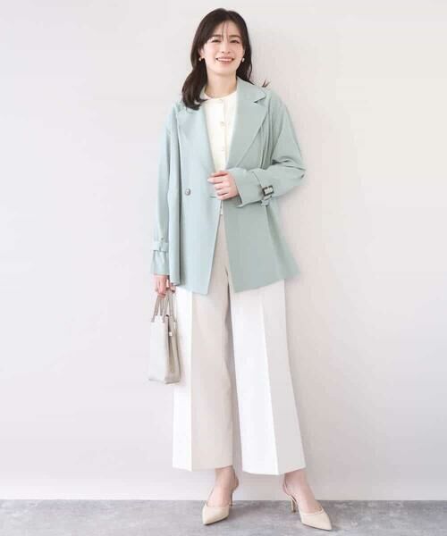 OFUON / オフオン トレンチコート | ショート丈ツイルトレンチコート/洗える/WEB限定サイズあり | 詳細2