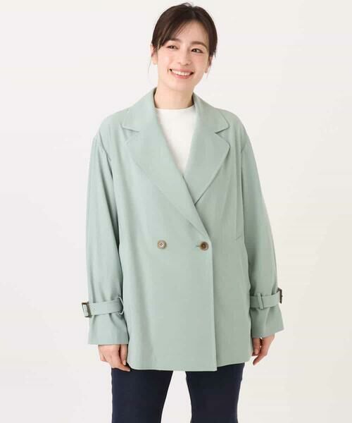 OFUON / オフオン トレンチコート | ショート丈ツイルトレンチコート/洗える/WEB限定サイズあり | 詳細24