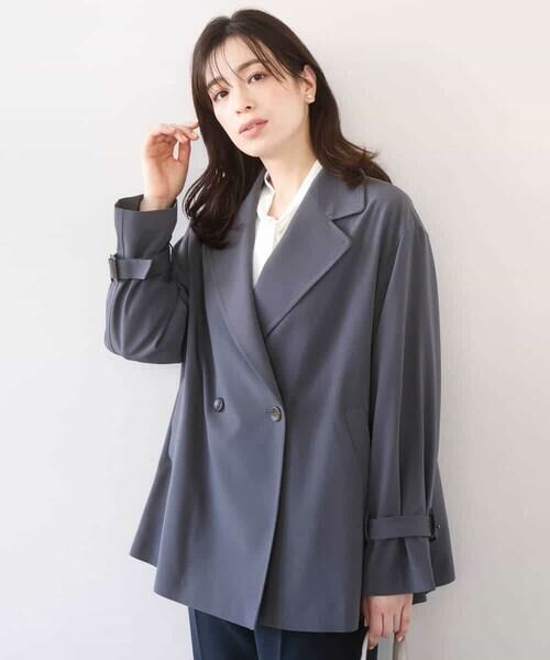 OFUON / オフオン トレンチコート | ショート丈ツイルトレンチコート/洗える/WEB限定サイズあり | 詳細5