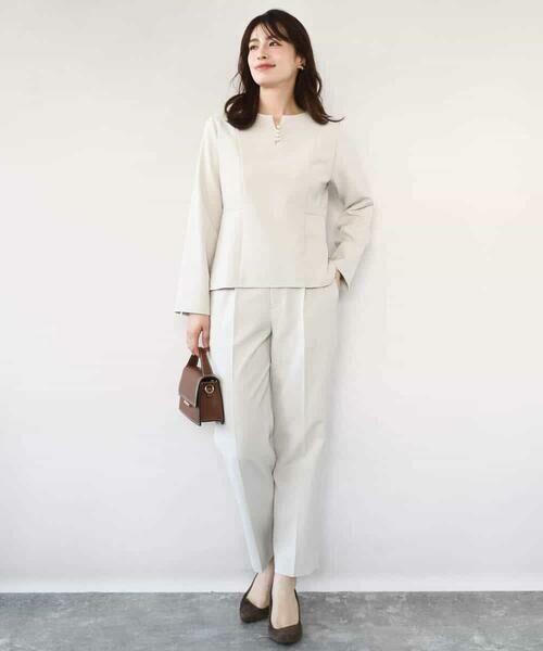 OFUON / オフオン チノ・ワークパンツ | ダブルクロス テーパードパンツ/洗える | 詳細21