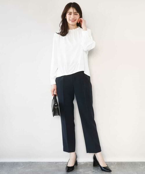 OFUON / オフオン チノ・ワークパンツ | ダブルクロス テーパードパンツ/洗える | 詳細5