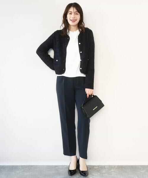 OFUON / オフオン チノ・ワークパンツ | ダブルクロス テーパードパンツ/洗える | 詳細9