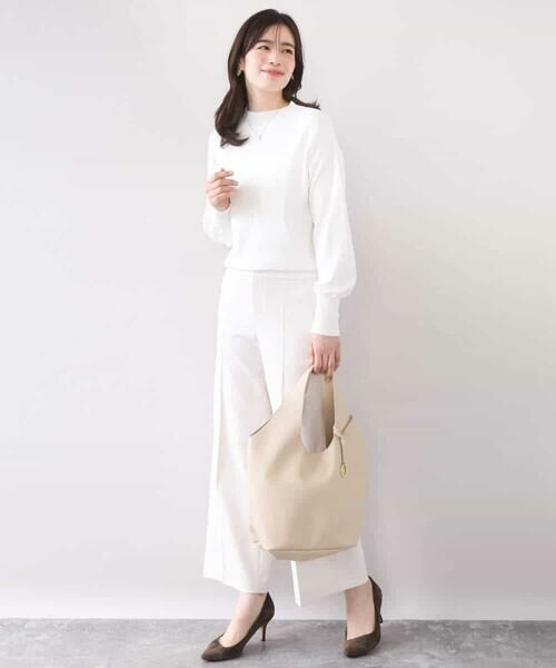 OFUON / オフオン その他パンツ | [名品シリーズ]ストレッチワイドパンツ/洗える | 詳細28