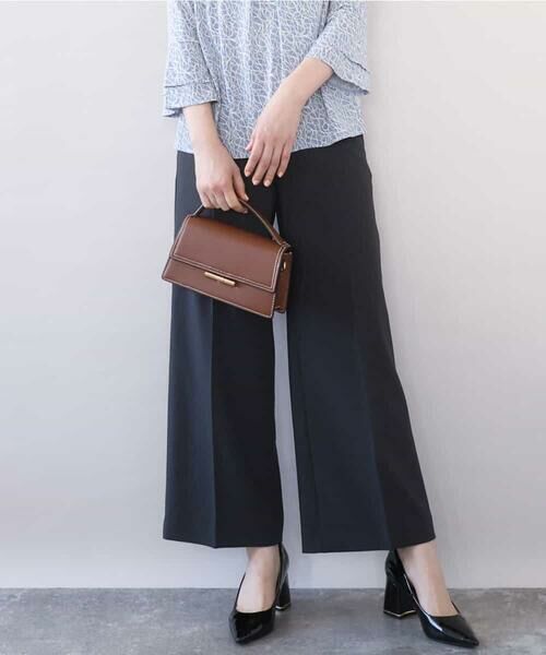 OFUON / オフオン その他パンツ | [名品シリーズ]ストレッチワイドパンツ/洗える（ブラック）