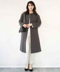 OFUON / オフオン その他アウター | ベーシックノーカラーコート/洗える/WEB限定