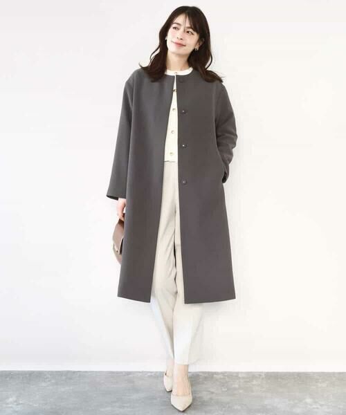 OFUON / オフオン その他アウター | ベーシックノーカラーコート/洗える/WEB限定 | 詳細4