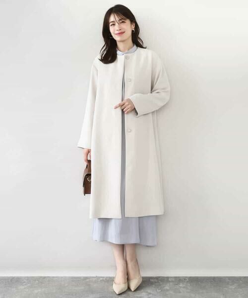OFUON / オフオン その他アウター | ベーシックノーカラーコート/洗える/WEB限定 | 詳細5