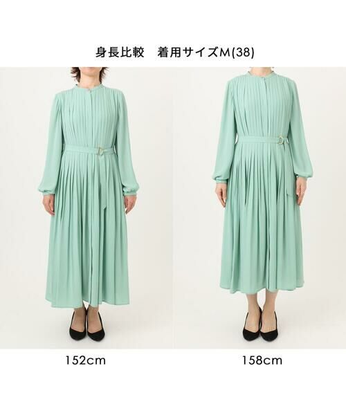 OFUON / オフオン ロング・マキシ丈ワンピース | プリーツジョーゼットワンピース/洗える/WEB限定サイズあり | 詳細29