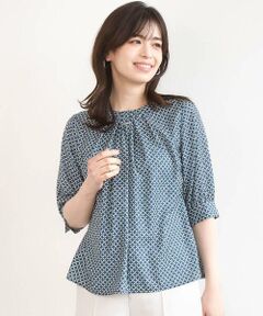 OFUON / オフオン シャツ・ブラウス | 2WAYチャーム付き格子柄ブラウス/洗濯機で洗える/WEB限定サイズあり/セットアップ可