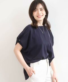 OFUON / オフオン シャツ・ブラウス | ストレッチパール調タックブラウス/UVカット/接触冷感/洗濯機で洗える/WEB限定サイズあり