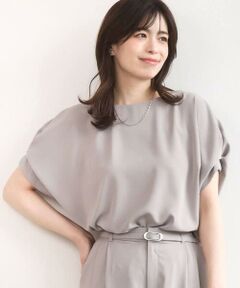 OFUON / オフオン シャツ・ブラウス | ストレッチパール調タックブラウス/UVカット/接触冷感/洗濯機で洗える/WEB限定サイズあり