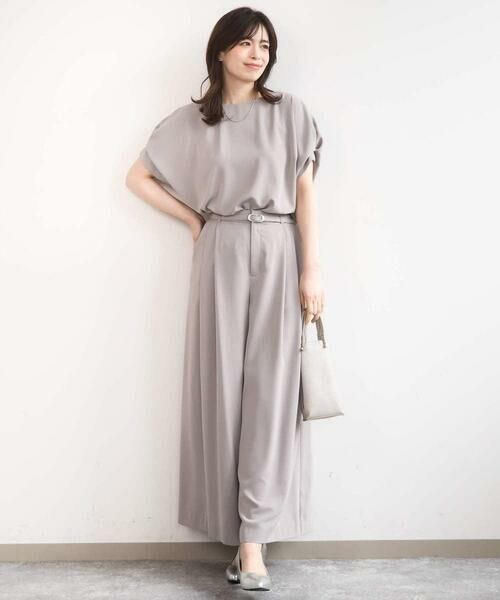 OFUON / オフオン シャツ・ブラウス | ストレッチパール調タックブラウス/UVカット/接触冷感/洗濯機で洗える/WEB限定サイズあり | 詳細10