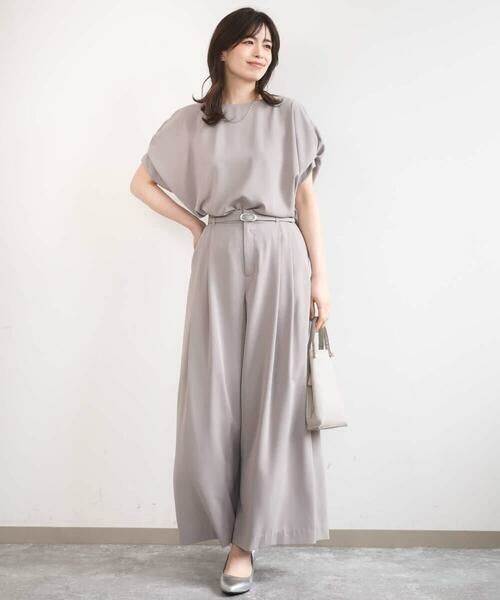 OFUON / オフオン シャツ・ブラウス | ストレッチパール調タックブラウス/UVカット/接触冷感/洗濯機で洗える/WEB限定サイズあり | 詳細11