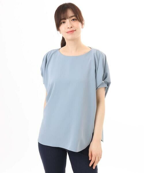 OFUON / オフオン シャツ・ブラウス | ストレッチパール調タックブラウス/UVカット/接触冷感/洗濯機で洗える/WEB限定サイズあり | 詳細13