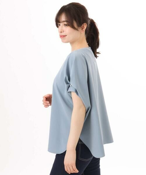 OFUON / オフオン シャツ・ブラウス | ストレッチパール調タックブラウス/UVカット/接触冷感/洗濯機で洗える/WEB限定サイズあり | 詳細14