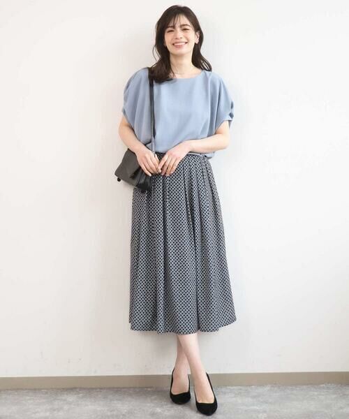 OFUON / オフオン シャツ・ブラウス | ストレッチパール調タックブラウス/UVカット/接触冷感/洗濯機で洗える/WEB限定サイズあり | 詳細2