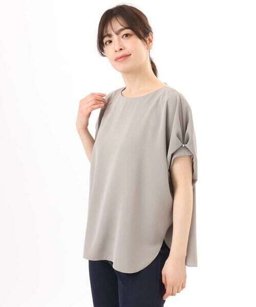 OFUON / オフオン シャツ・ブラウス | ストレッチパール調タックブラウス/UVカット/接触冷感/洗濯機で洗える/WEB限定サイズあり | 詳細22