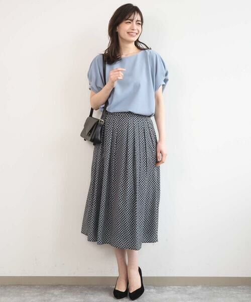 OFUON / オフオン シャツ・ブラウス | ストレッチパール調タックブラウス/UVカット/接触冷感/洗濯機で洗える/WEB限定サイズあり | 詳細4