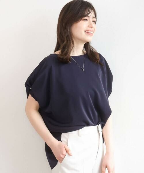 OFUON / オフオン シャツ・ブラウス | ストレッチパール調タックブラウス/UVカット/接触冷感/洗濯機で洗える/WEB限定サイズあり | 詳細5