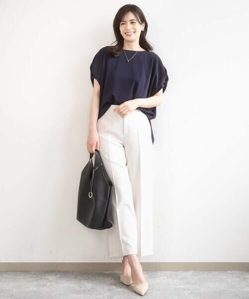 OFUON / オフオン シャツ・ブラウス | ストレッチパール調タックブラウス/UVカット/接触冷感/洗濯機で洗える/WEB限定サイズあり | 詳細6