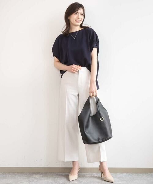 OFUON / オフオン シャツ・ブラウス | ストレッチパール調タックブラウス/UVカット/接触冷感/洗濯機で洗える/WEB限定サイズあり | 詳細7