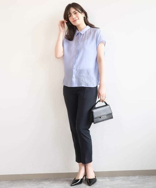 OFUON / オフオン シャツ・ブラウス | メタル釦シアーフレンチスリーブブラウス/接触冷感/洗える/WEB限定サイズあり | 詳細10