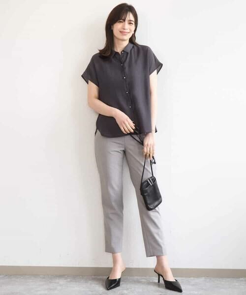 OFUON / オフオン シャツ・ブラウス | メタル釦シアーフレンチスリーブブラウス/接触冷感/洗える/WEB限定サイズあり | 詳細13