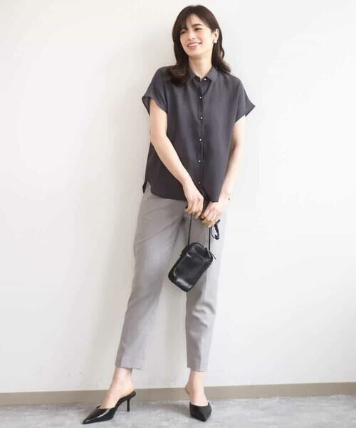 OFUON / オフオン シャツ・ブラウス | メタル釦シアーフレンチスリーブブラウス/接触冷感/洗える/WEB限定サイズあり | 詳細14