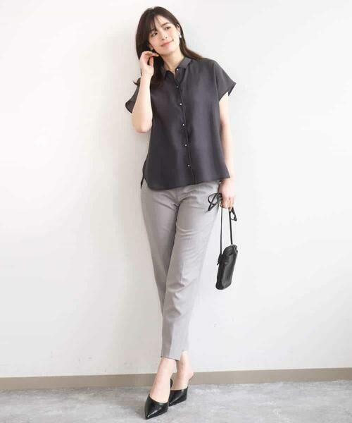 OFUON / オフオン シャツ・ブラウス | メタル釦シアーフレンチスリーブブラウス/接触冷感/洗える/WEB限定サイズあり | 詳細15