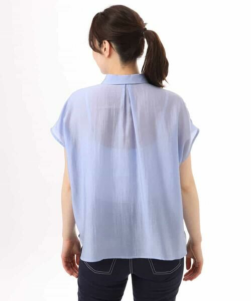 OFUON / オフオン シャツ・ブラウス | メタル釦シアーフレンチスリーブブラウス/接触冷感/洗える/WEB限定サイズあり | 詳細18