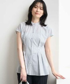 OFUON / オフオン シャツ・ブラウス | ストライプローンブラウス/接触冷感/通気性/透湿性/WEB限定サイズあり