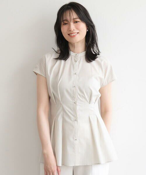 OFUON / オフオン シャツ・ブラウス | ストライプローンブラウス/接触冷感/通気性/透湿性/WEB限定サイズあり | 詳細1