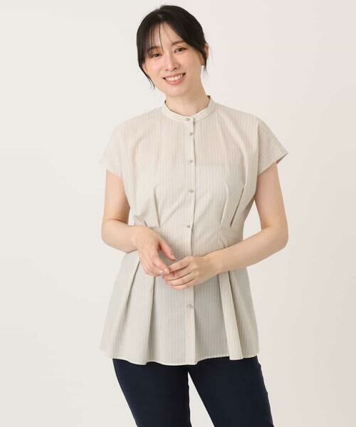 OFUON / オフオン シャツ・ブラウス | ストライプローンブラウス/接触冷感/通気性/透湿性/WEB限定サイズあり | 詳細23