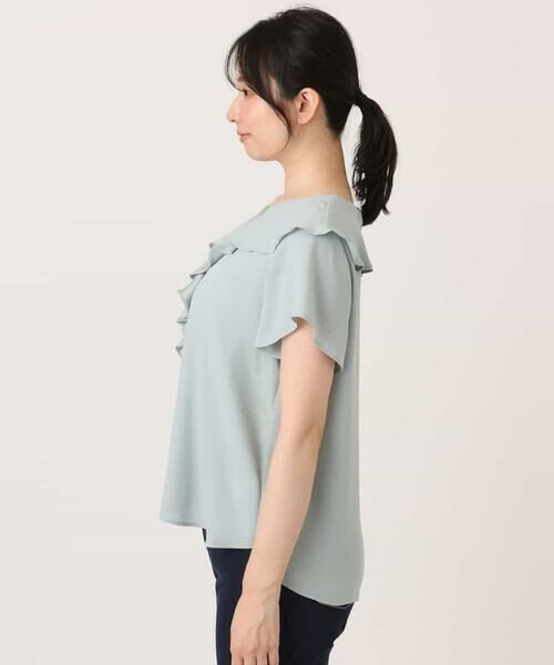 OFUON / オフオン シャツ・ブラウス | フロントフリルVネックブラウス/UVカット/接触冷感/速乾性/洗濯機で洗える/WEB限定サイズあり | 詳細14