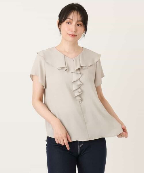 OFUON / オフオン シャツ・ブラウス | フロントフリルVネックブラウス/UVカット/接触冷感/速乾性/洗濯機で洗える/WEB限定サイズあり | 詳細23