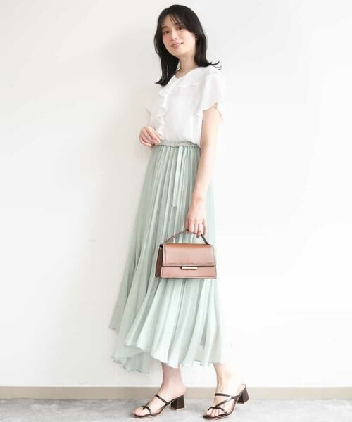 OFUON / オフオン シャツ・ブラウス | フロントフリルVネックブラウス/UVカット/接触冷感/速乾性/洗濯機で洗える/WEB限定サイズあり | 詳細5