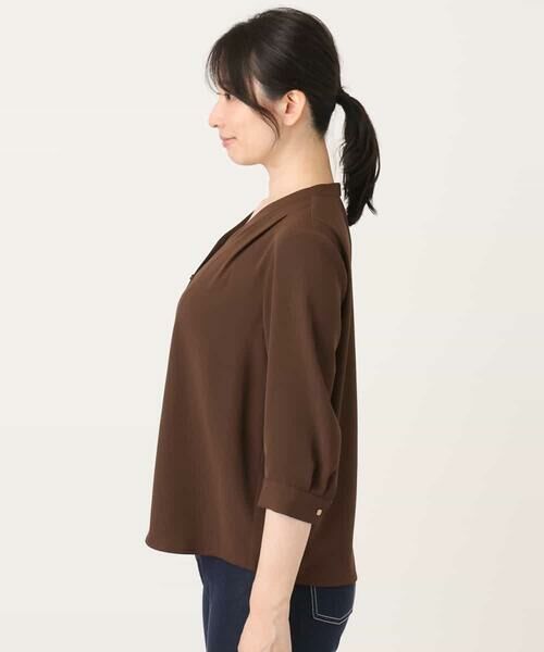 OFUON / オフオン シャツ・ブラウス | サテンジョーゼットVネックブラウス/UVカット/接触冷感/洗濯機で洗える/WEB限定サイズあり | 詳細11