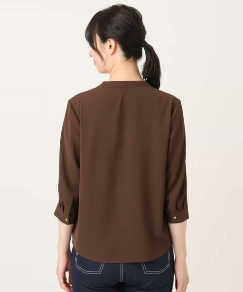 OFUON / オフオン シャツ・ブラウス | サテンジョーゼットVネックブラウス/UVカット/接触冷感/洗濯機で洗える/WEB限定サイズあり | 詳細12