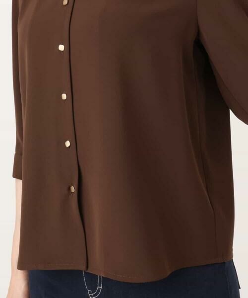 OFUON / オフオン シャツ・ブラウス | サテンジョーゼットVネックブラウス/UVカット/接触冷感/洗濯機で洗える/WEB限定サイズあり | 詳細14