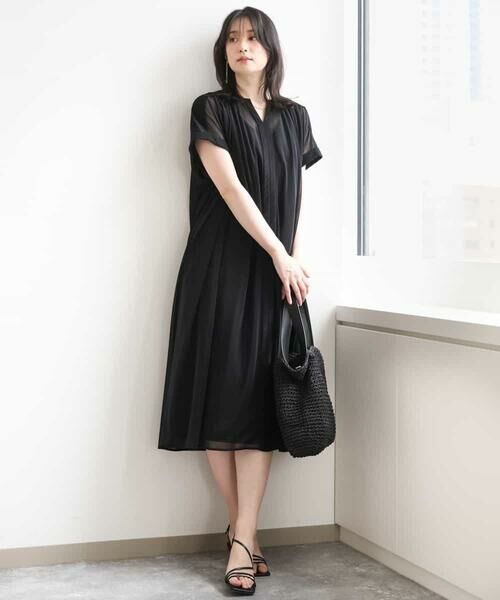 OFUON / オフオン ロング・マキシ丈ワンピース | キーネックシアーワンピース/洗濯機で洗える/WEB限定サイズあり | 詳細10