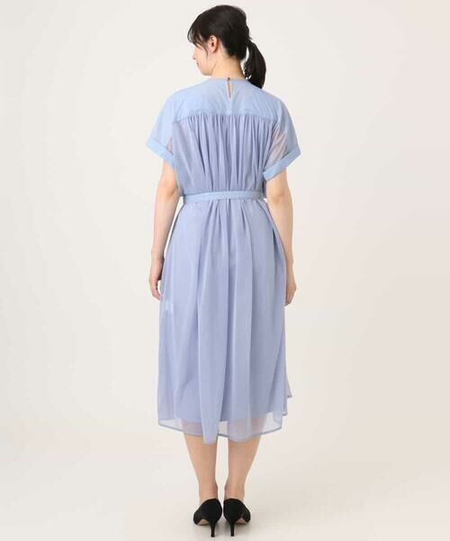 OFUON / オフオン ロング・マキシ丈ワンピース | キーネックシアーワンピース/洗濯機で洗える/WEB限定サイズあり | 詳細17