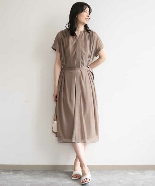 OFUON / オフオン ロング・マキシ丈ワンピース | キーネックシアーワンピース/洗濯機で洗える/WEB限定サイズあり | 詳細2