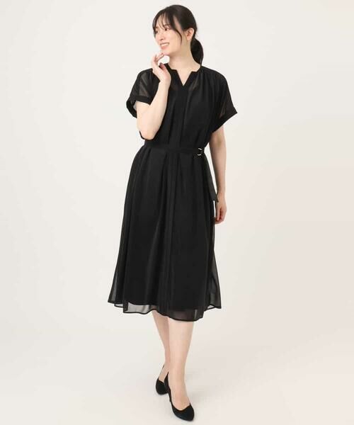 OFUON / オフオン ロング・マキシ丈ワンピース | キーネックシアーワンピース/洗濯機で洗える/WEB限定サイズあり | 詳細25