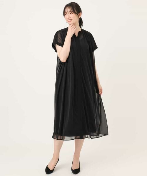 OFUON / オフオン ロング・マキシ丈ワンピース | キーネックシアーワンピース/洗濯機で洗える/WEB限定サイズあり | 詳細27