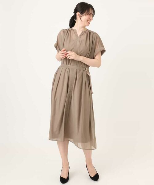 OFUON / オフオン ロング・マキシ丈ワンピース | キーネックシアーワンピース/洗濯機で洗える/WEB限定サイズあり | 詳細28