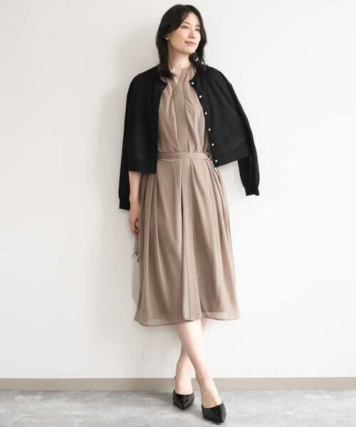 OFUON / オフオン ロング・マキシ丈ワンピース | キーネックシアーワンピース/洗濯機で洗える/WEB限定サイズあり | 詳細6