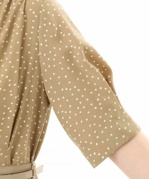 OFUON / オフオン ロング・マキシ丈ワンピース | ドット柄ウエストタックワンピース/洗濯機で洗える/WEB限定サイズあり | 詳細10